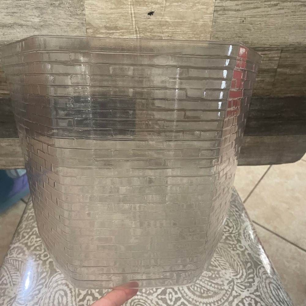 NEW Longaberger hexagon 11.5" Basket Protector Clear Plastic Brick Pattern